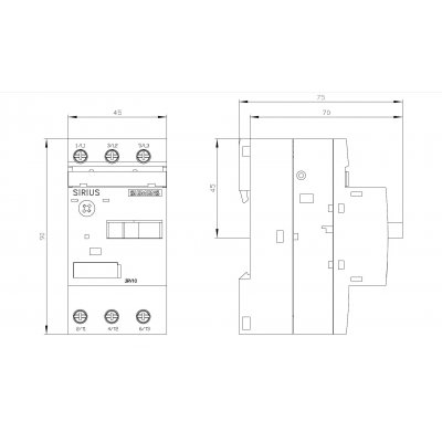 3RV1011-0BA10 - Rozměrový výkres