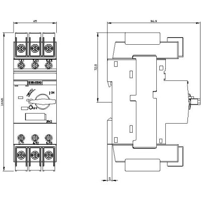 3RV2821-4BD10 - Rozměrový výkres