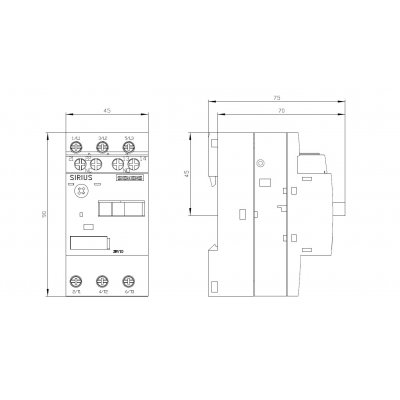 3RV1011-1EA15 - Rozměrový výkres