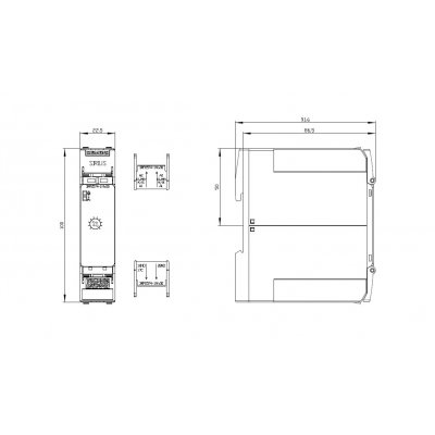 3RP2574-1NW30 - Rozměrový výkres