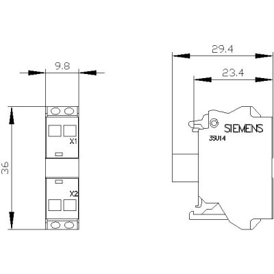 3SU1401-1BB50-3AA0 - Rozměrový výkres