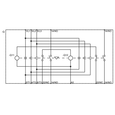 3RA2324-8XB30-1BB4 - Vnitřní schéma zapojení