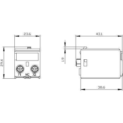 3RH2911-1BA01 - Rozměrový výkres