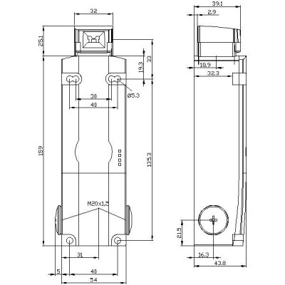 3SE5312-2SB12 - Rozměrový výkres