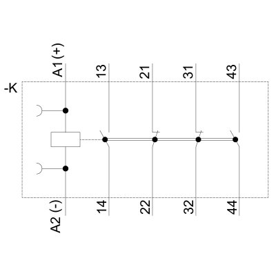 3RH2122-1BM40 - Vnitřní schéma zapojení