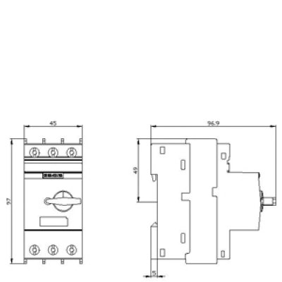 3RV2321-4EC10 - rozměrový výkres