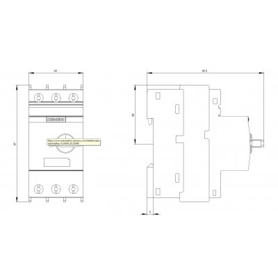 3RV2321-4PC10 - Rozměrový výkres