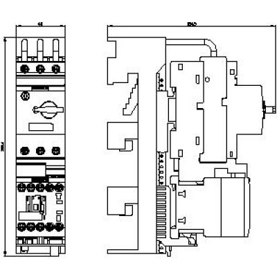 3RA2110-1BD15-1BB4 - rozměrový výkres