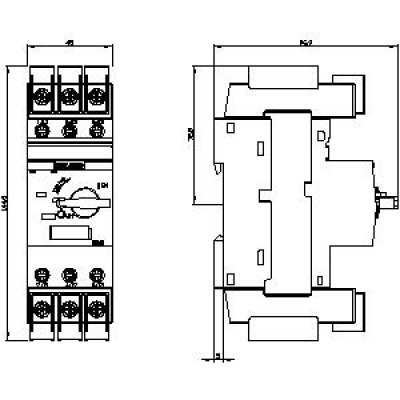 3RV2811-1JD10 - rozměrový výkres